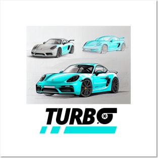 Miami Blue Turbo Posters and Art